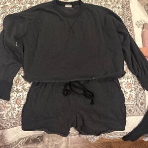 Free People Black Women's Shorts Set